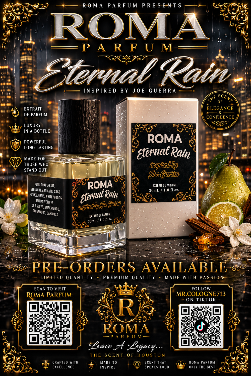 Roma Eternal Rain x Joe Guerra 30mL extrait de parfum (PREORDER | SHIP DATE TBA)
