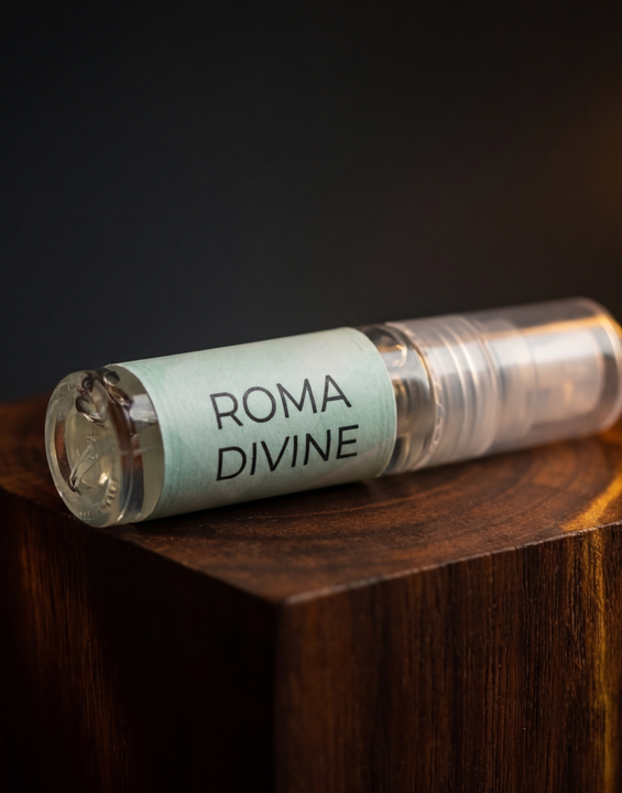 Roma Divine 2mL Extrait de Parfum Sample (40% Oil) – Unisex Mint, Vanilla & Wood